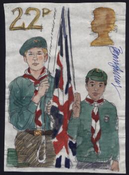 Scout stamp water colour