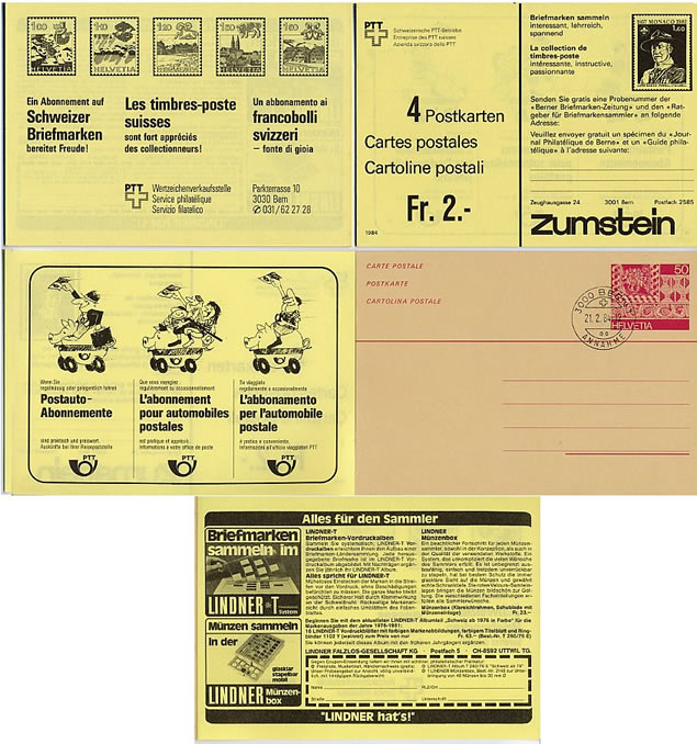 Switzerland 1984 postal cards